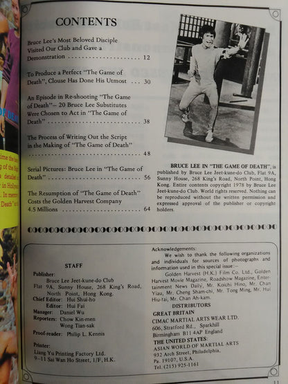 KUNG-FU MONTHLY SPECIAL COLLECTIORS EDITION BRUCE LEE STARS IN GAME OF DEATH