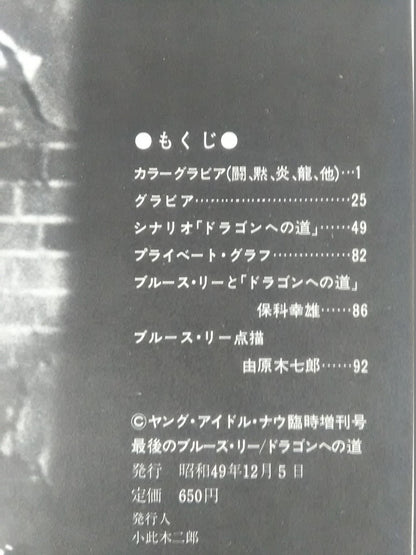 最後のブルース・リー ドラゴンへの道 ヤングアイドルナウ臨時増刊号