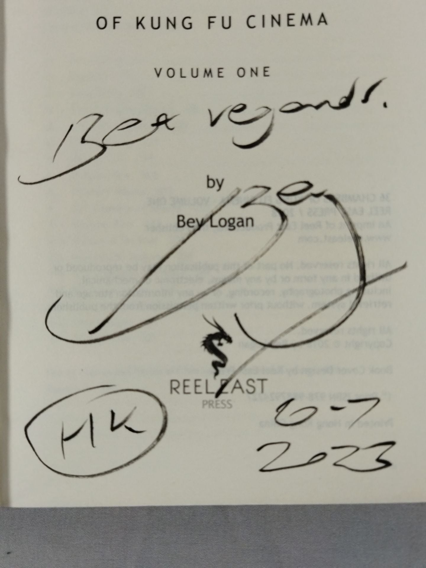 【Bay Logan Hand Signed Autograph 】36 CHAMBERS OF KUNG FU CINEMA - VOLUME ONE