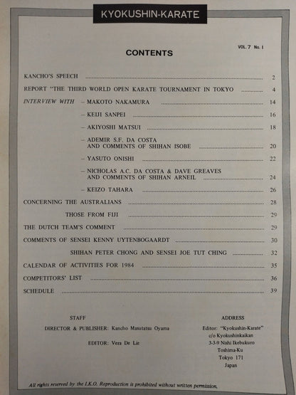 MAS OYAMA’S KYOKUSHIN－KARATE Vol.7 No.1