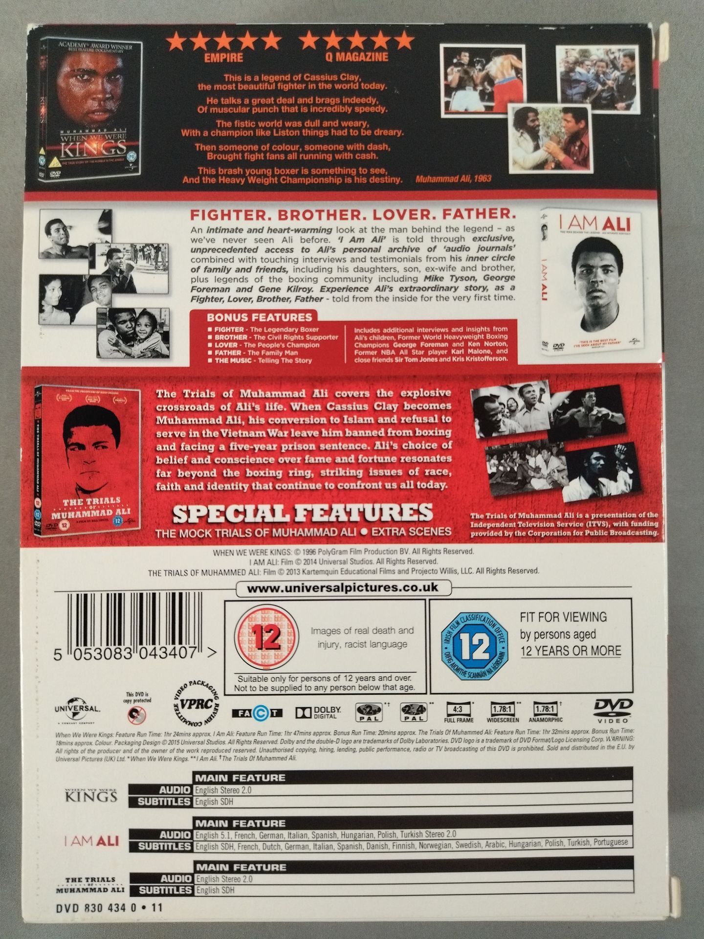 MUHAMMAD ALI TRIPLE DVD COLLECTION