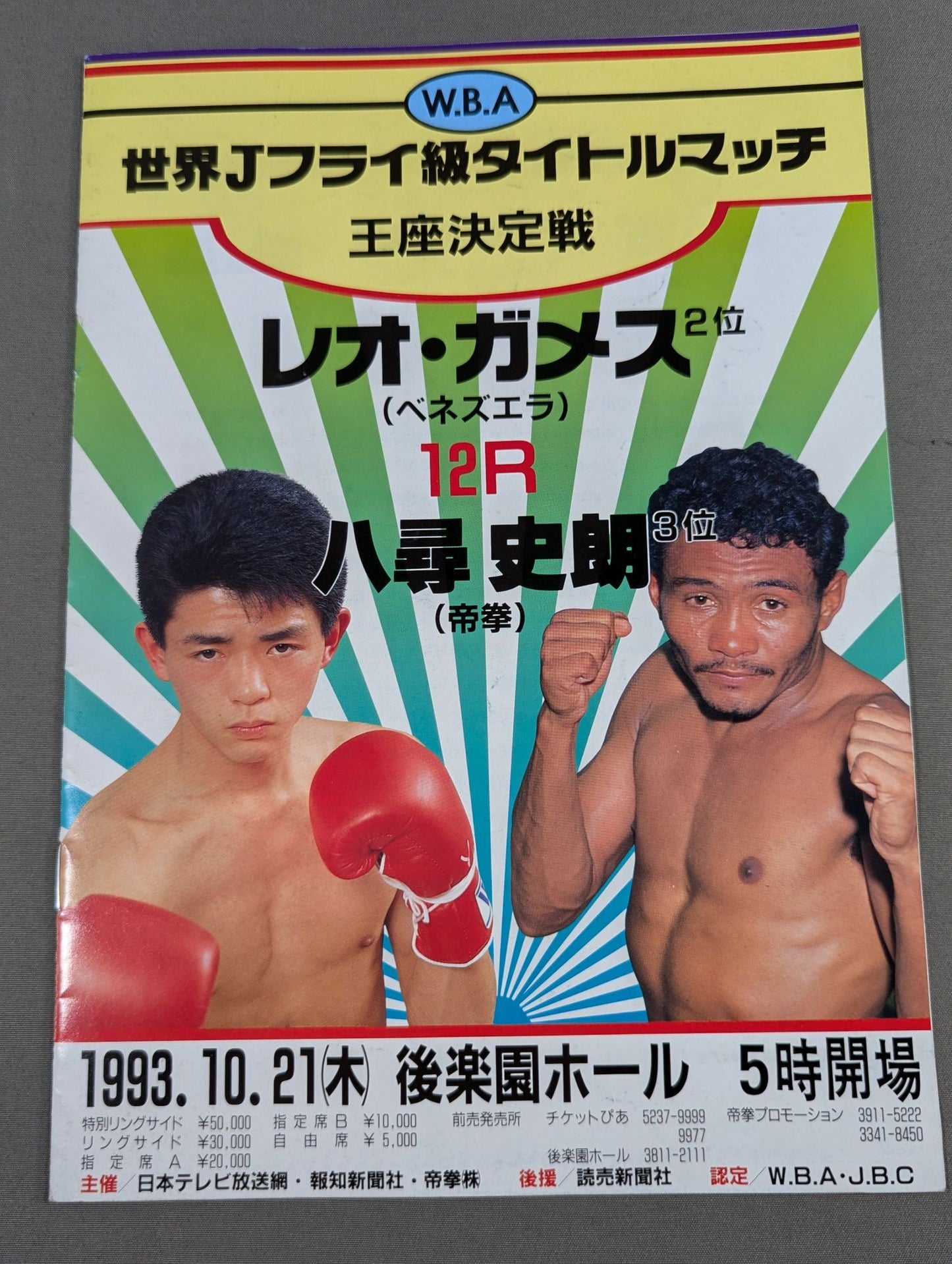 【WBA世界Jフライ級王座決定戦】レオ･ガメスvs八尋史朗