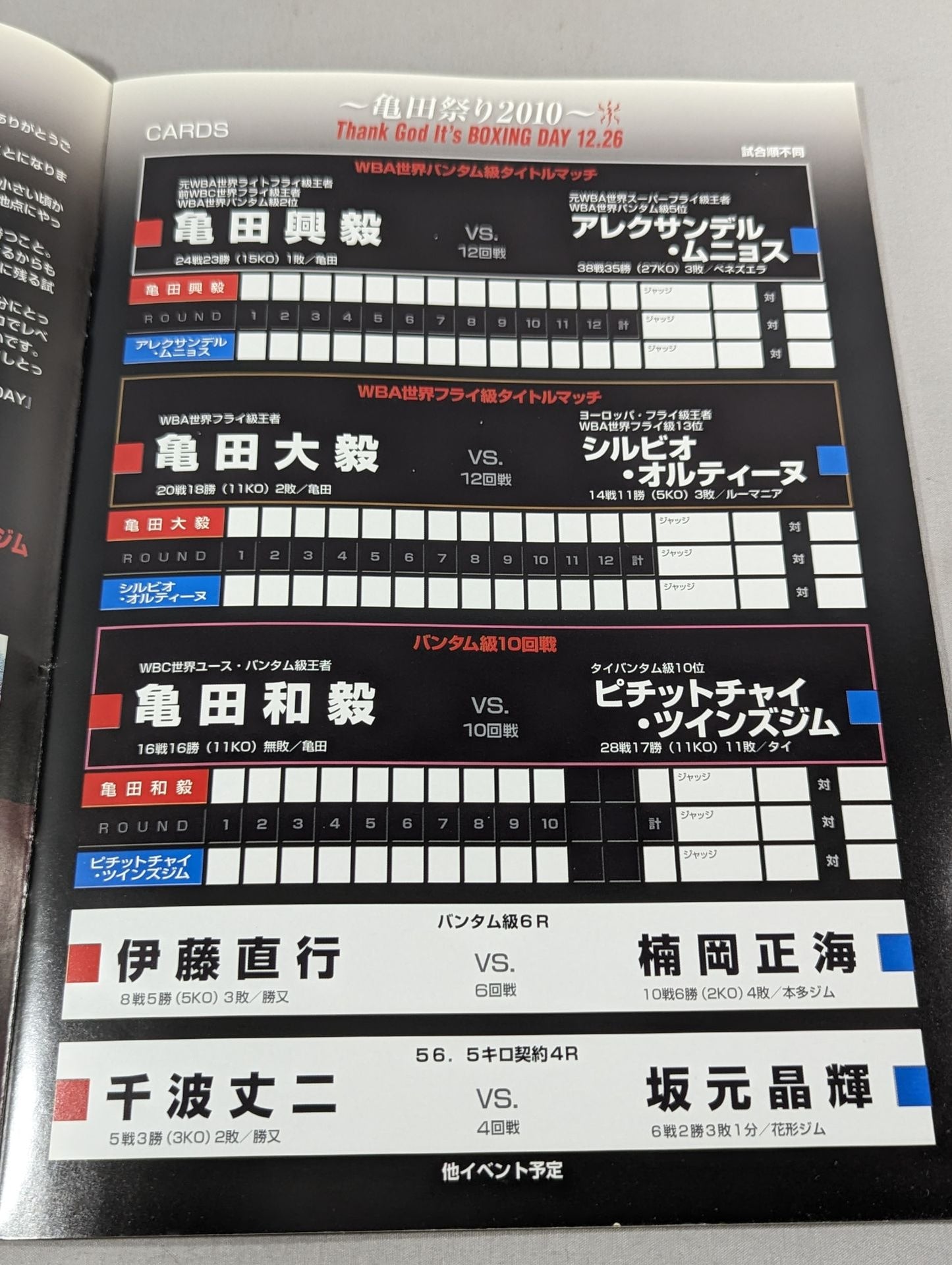 三兄弟そろい踏み ～亀田祭り2010～ 日本史上初！ 兄弟ダブルタイトルマッチ