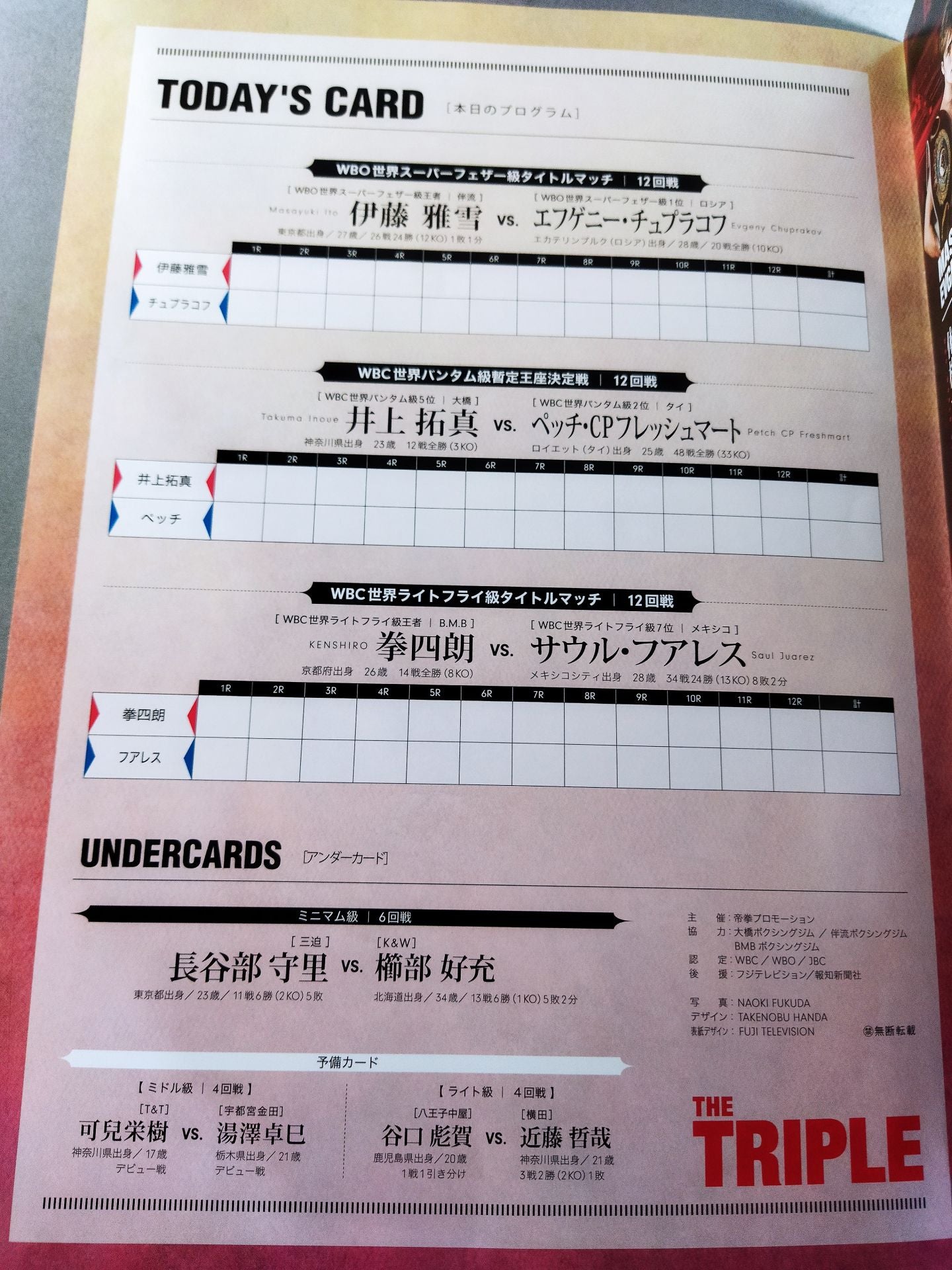 伊藤雅雪＆拳四朗＆井上拓真 トリプル世界タイトルマッチ