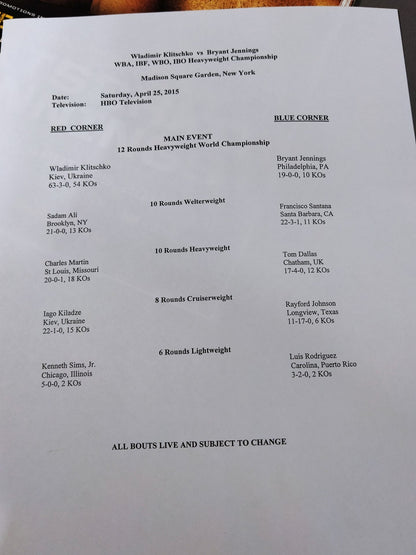 ウラジミール・クリチコvsブライアント・ジェニングス