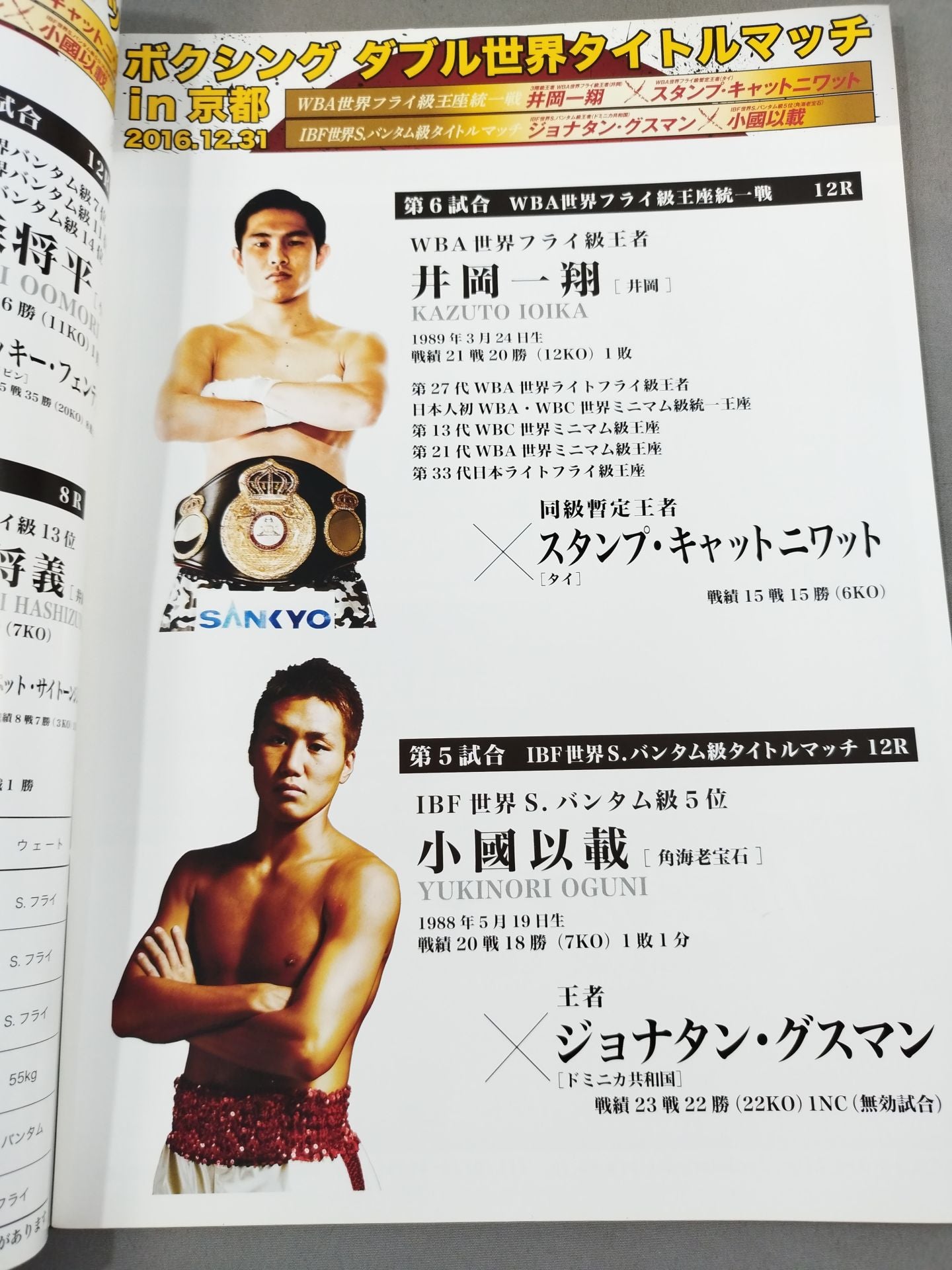 井岡一翔＆小國以載 ダブル世界タイトルマッチ