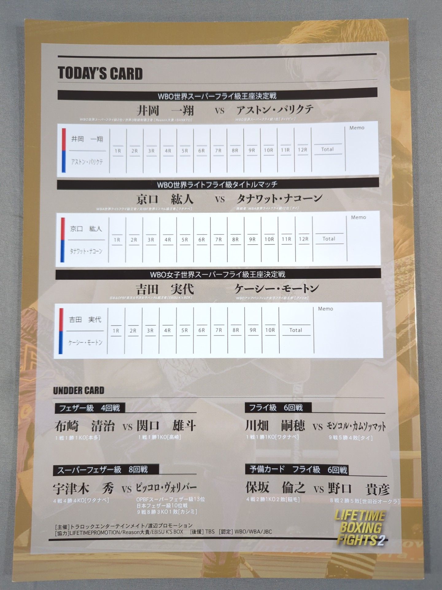 【WBO World Super Flyweight Championship Match】Kazusho Ioka vs. Aston Parikte / LIFETIME BOXING FIGHTS 2