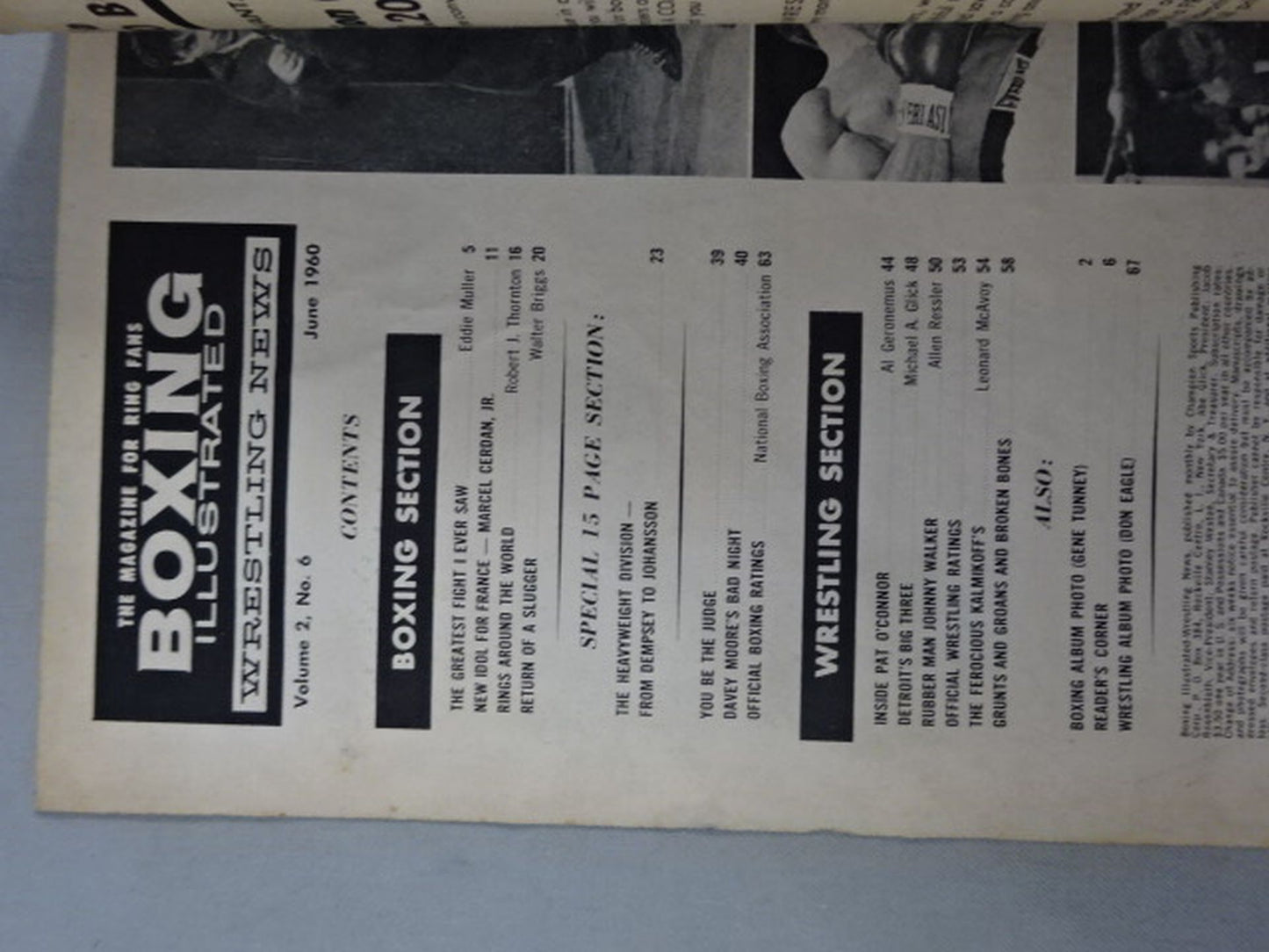 BOXING ILLUSTRATED Wrestling  NEWS 1960-06