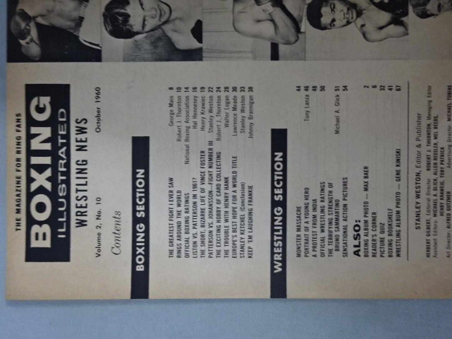 BOXING ILLUSTRATED Wrestling  NEWS October 1960