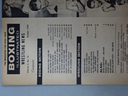 BOXING ILLUSTRATED Wrestling  NEWS October 1960