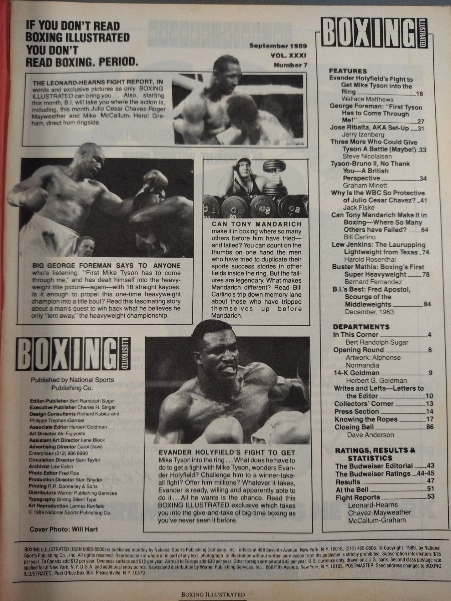 BOXING ILLUSTRATED SEPTEMBER 1989