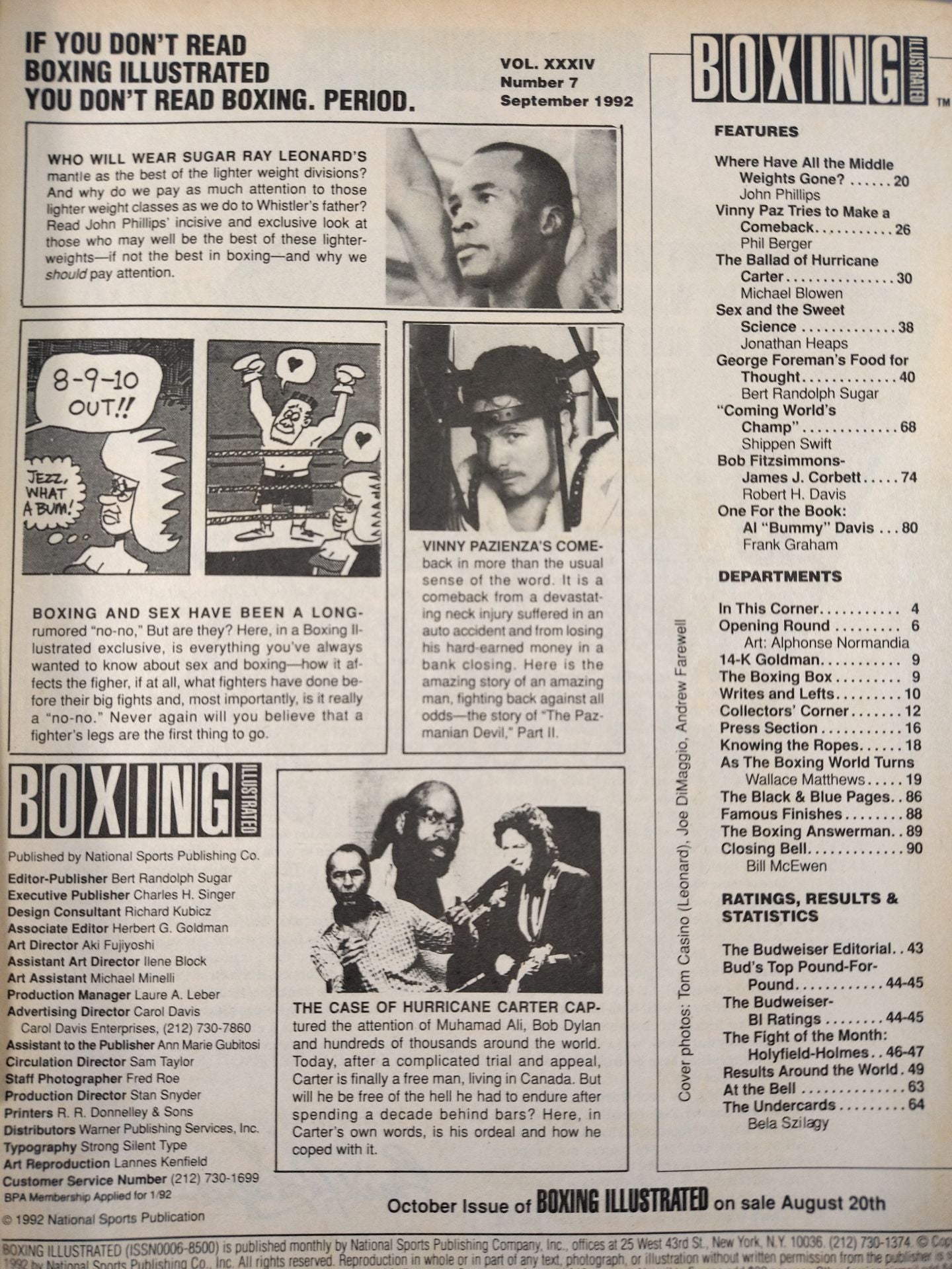 BOXING ILLUSTRATED September 1992 Issue