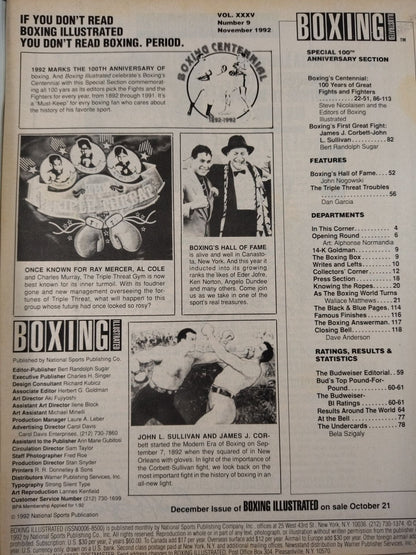 BOXING ILLUSTRATED NOVEMBER 1992