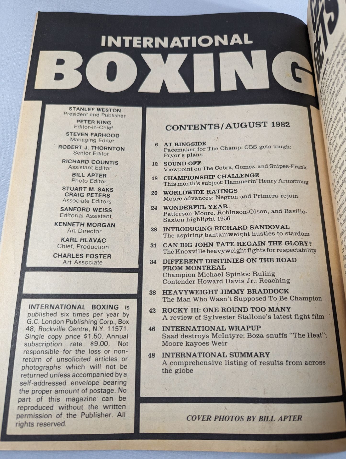 International Boxing 1982年8月号