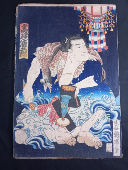 Utagawa Kuniteru Mitachi Folk Three Kingdoms Nishiki-e Woodblock Prints