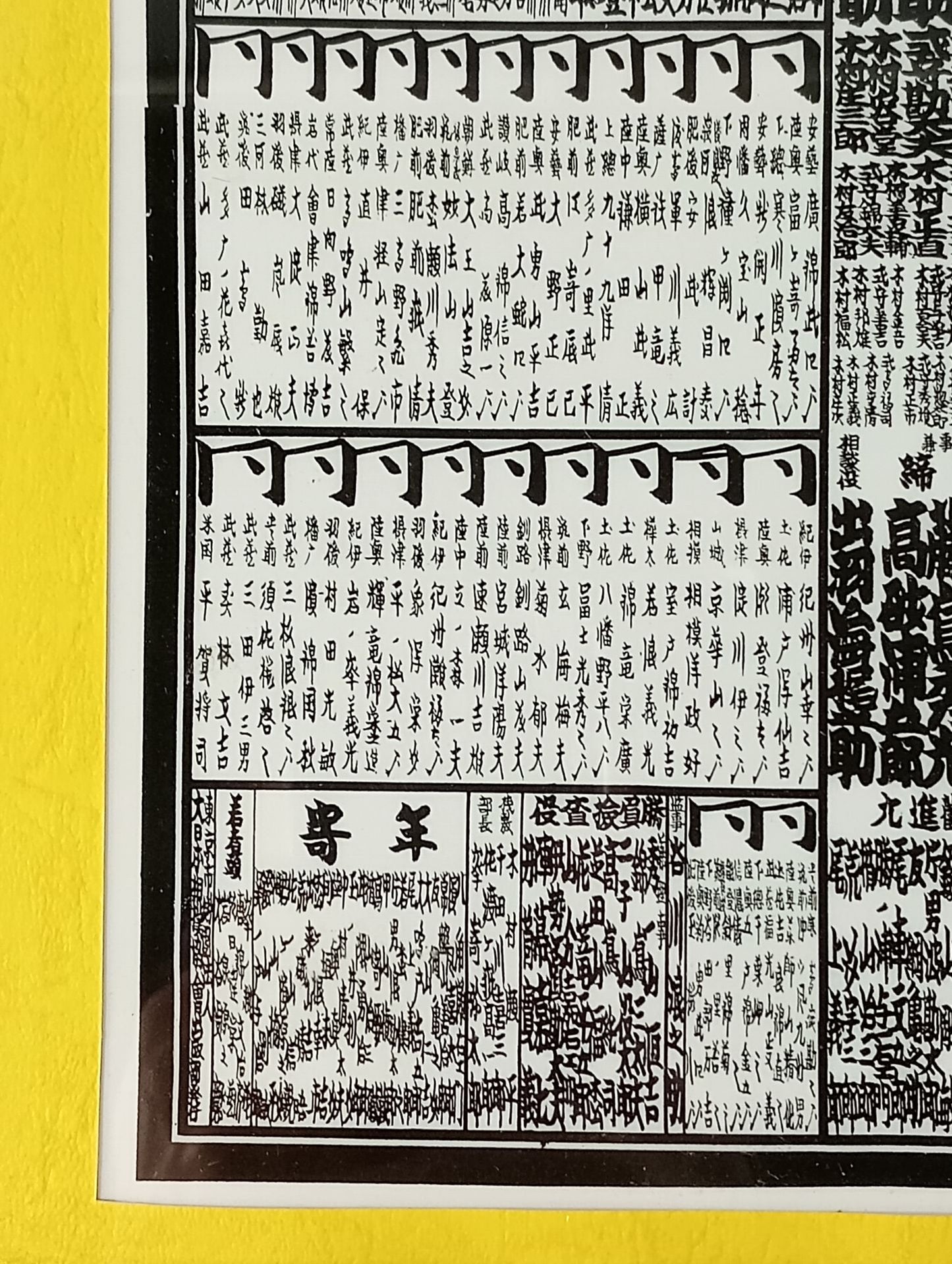 Showa 11 Summer Place Numbering Table Amount