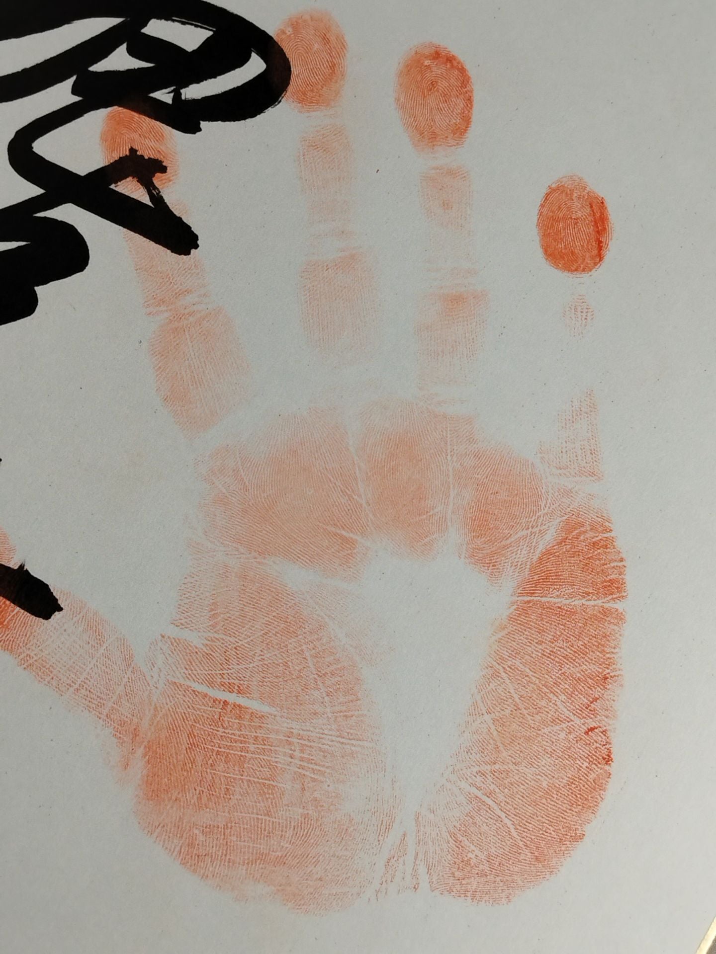With handprint