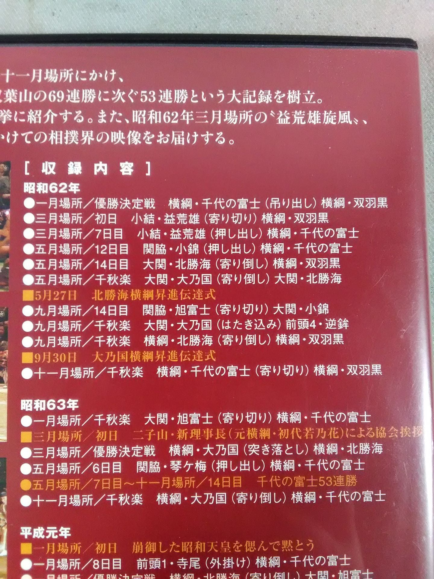 National Sporty Sumo Wrestling Vol.6 Showa 62 ~ Heisei First Year Famous Game Selection