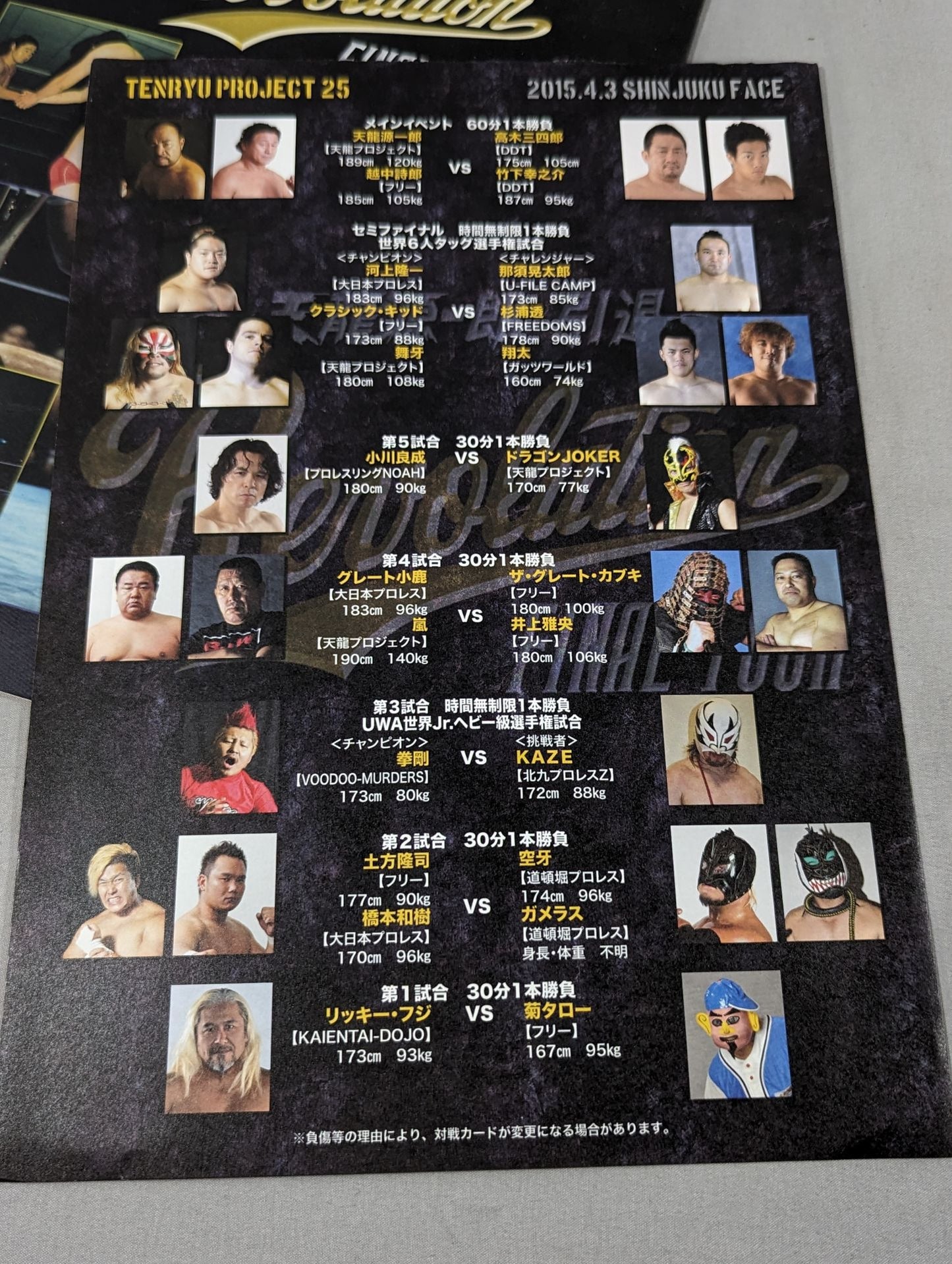 天龍プロジェクト Vol.14 / 天龍源一郎引退 Revolution FINAL TOUR