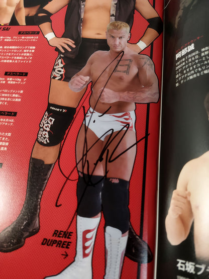Rene Dupri hand signed autograph  WRESTLE-1 OFFICIAL GUIDE BOOK 2014 No.1