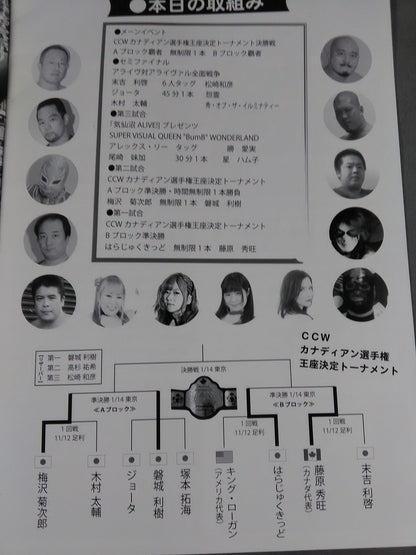 【半券付き】プロレスリング アライヴ CCWカナディアン選手権王座決定トーナメント決勝戦