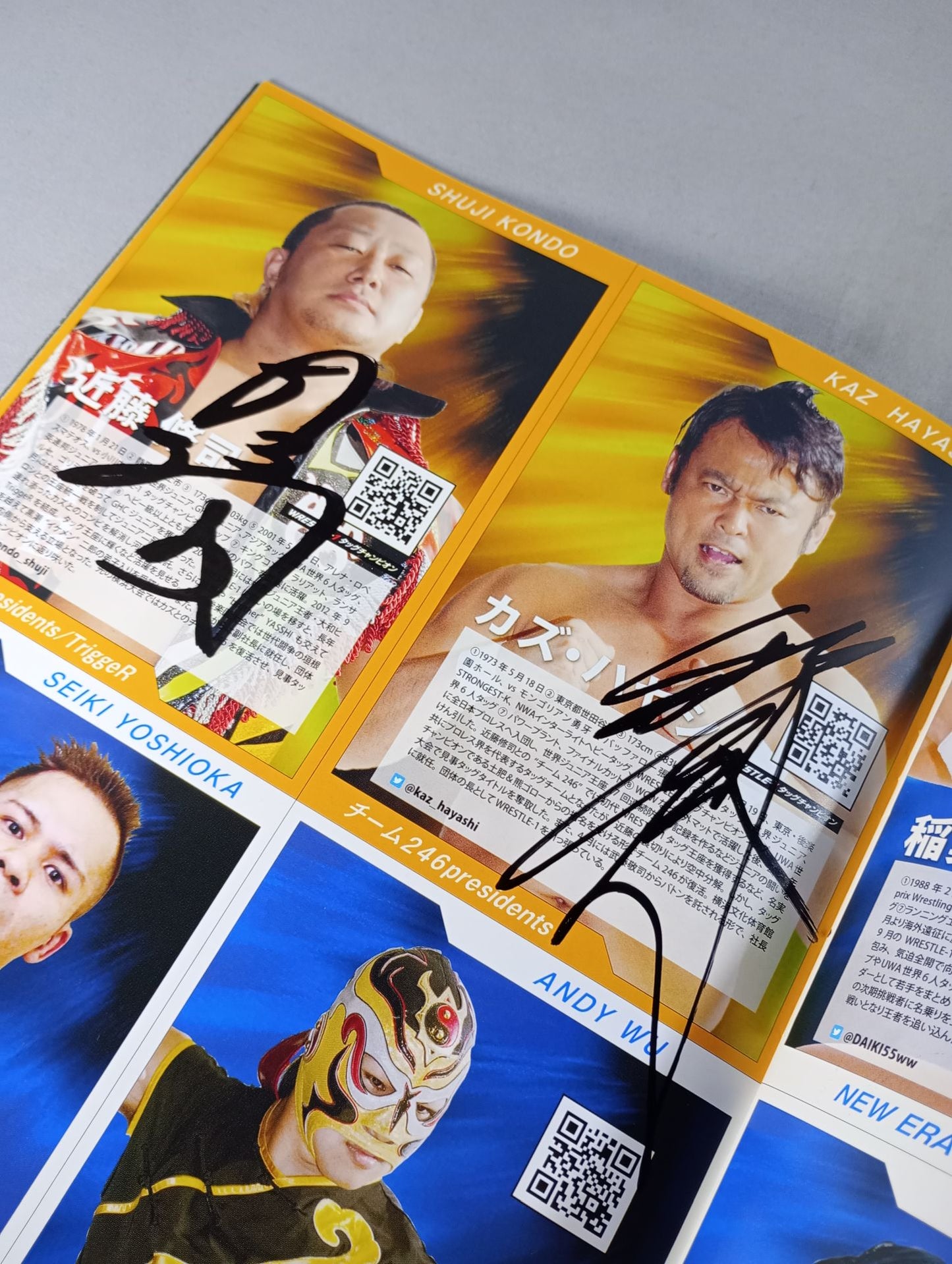 [4 fighters hand signed autograph 】W-1 OFFICIAL GUIDE BOOK 2017 No.6