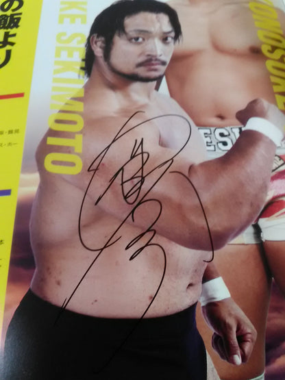 [8 fighters hand signed autograph New Year's Eve Pro Wrestling  2015Promotion  Shuffle Tag Team Tournament