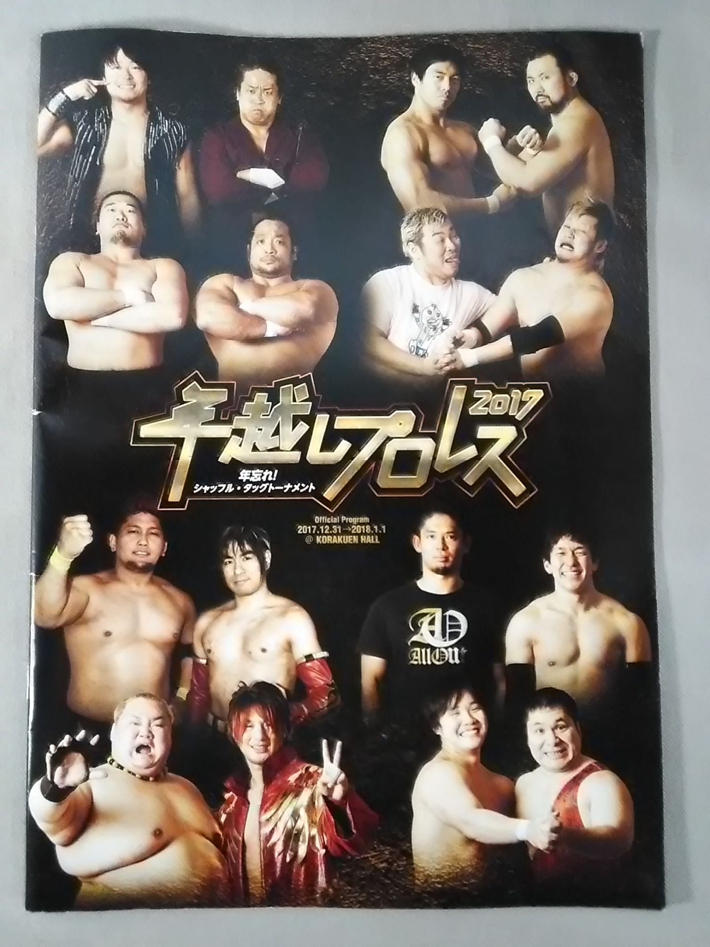 [8 fighters hand signed autograph New Year's Eve Pro Wrestling  2017 Shuffle Tag Tournament