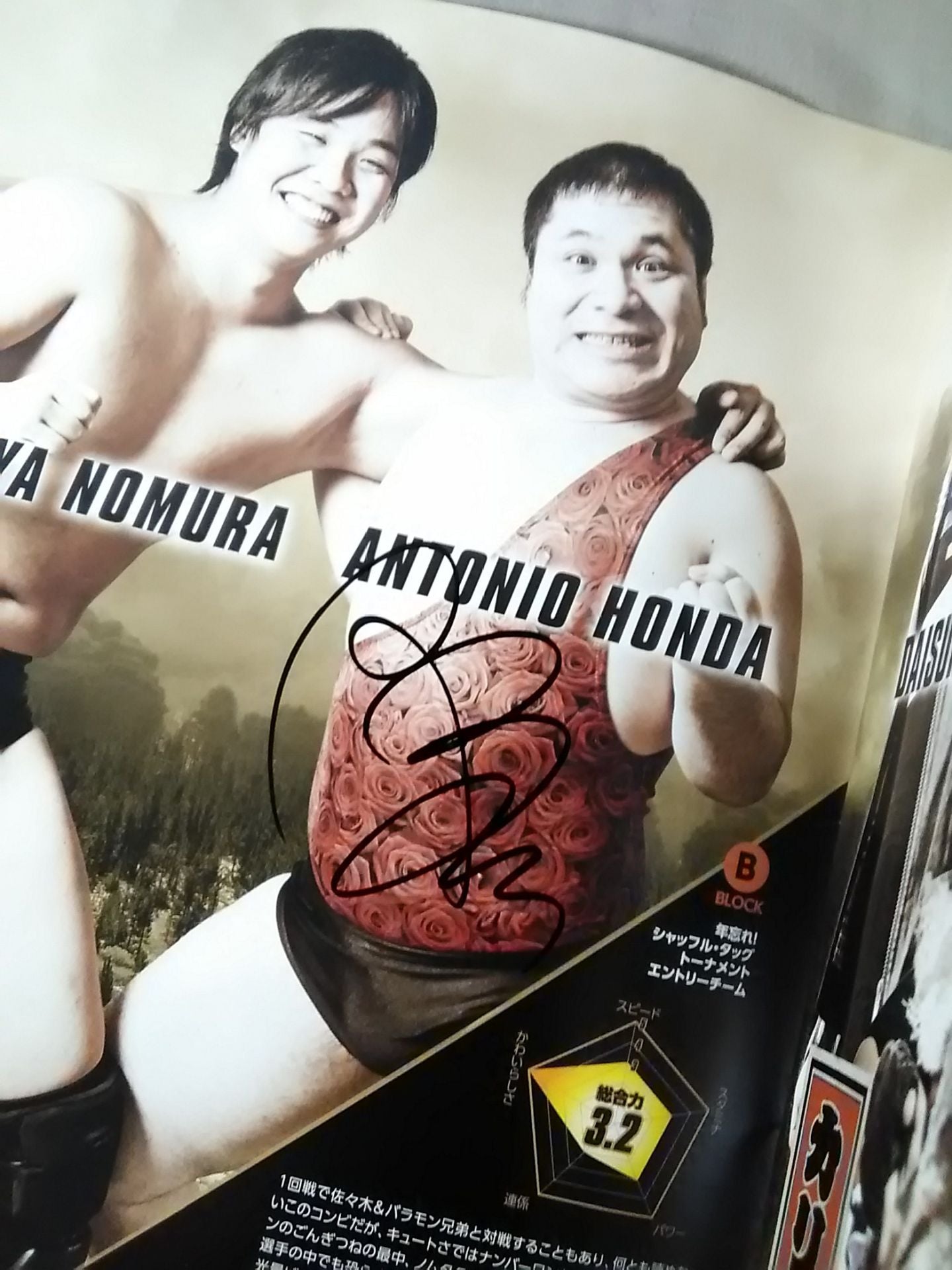 [8 fighters hand signed autograph New Year's Eve Pro Wrestling  2017 Shuffle Tag Tournament