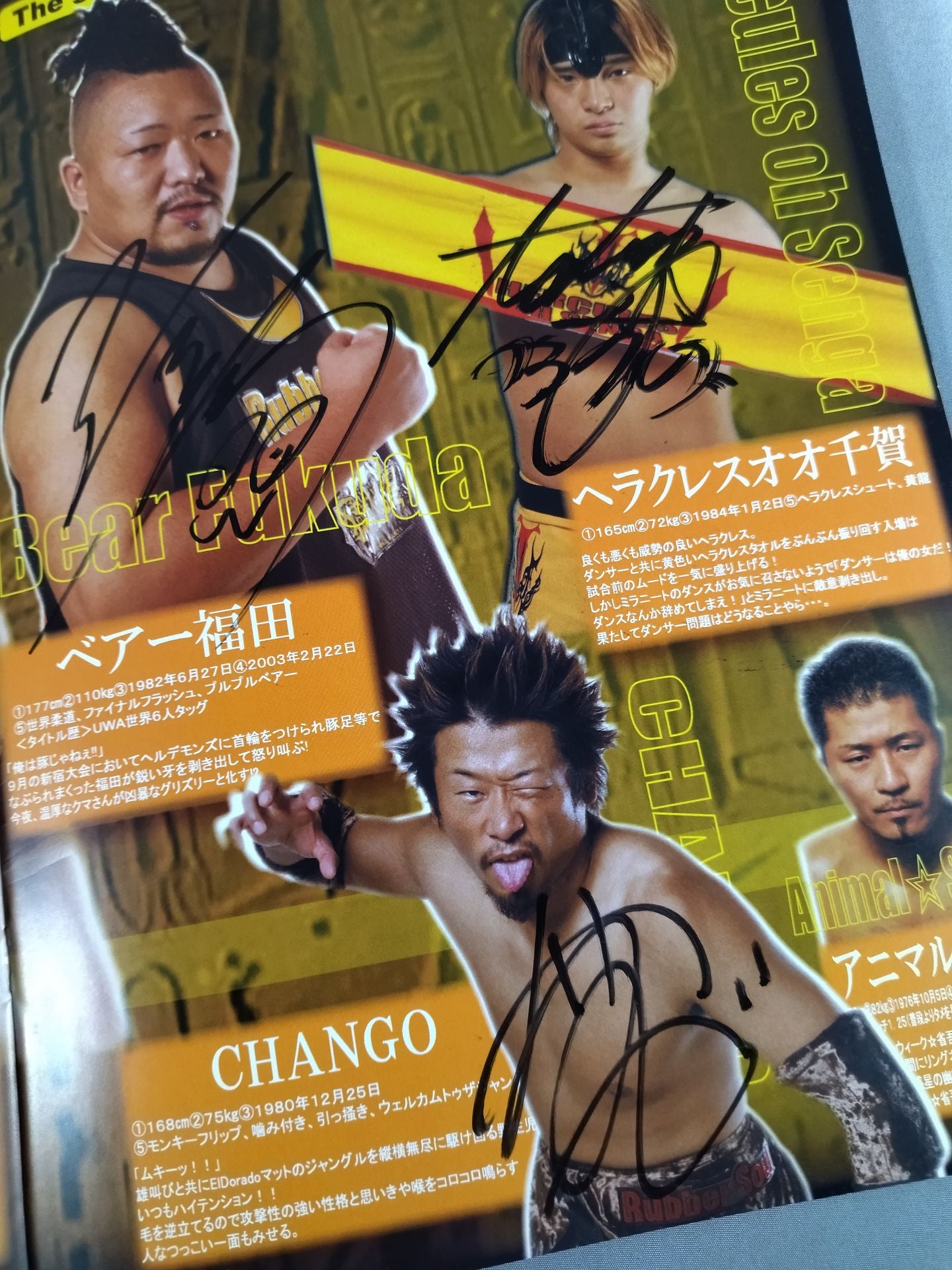[12 fighters hand signed autograph ElDorado / Nanjing "" Wrestling Club Disbandment Special Issue