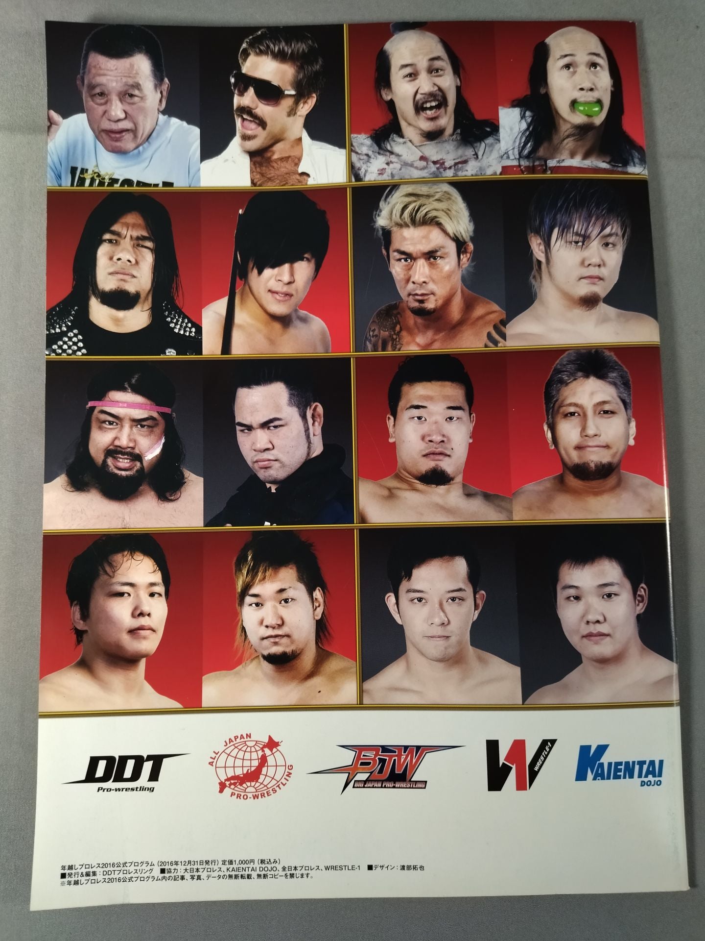 【IKEMEN JIRO  hand signed autograph 】New Year's EvePro Wrestling  2016