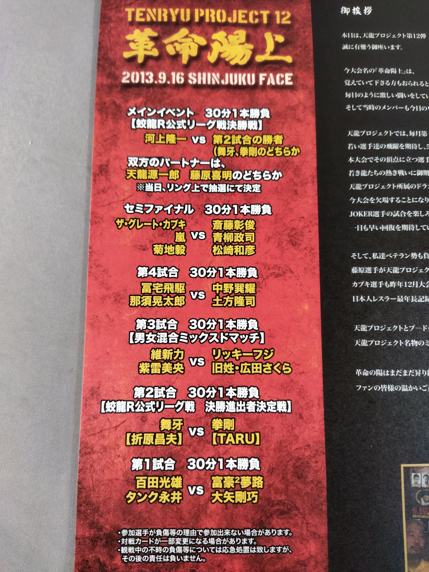 天龍プロジェクト Vol.11 / 革命陽上