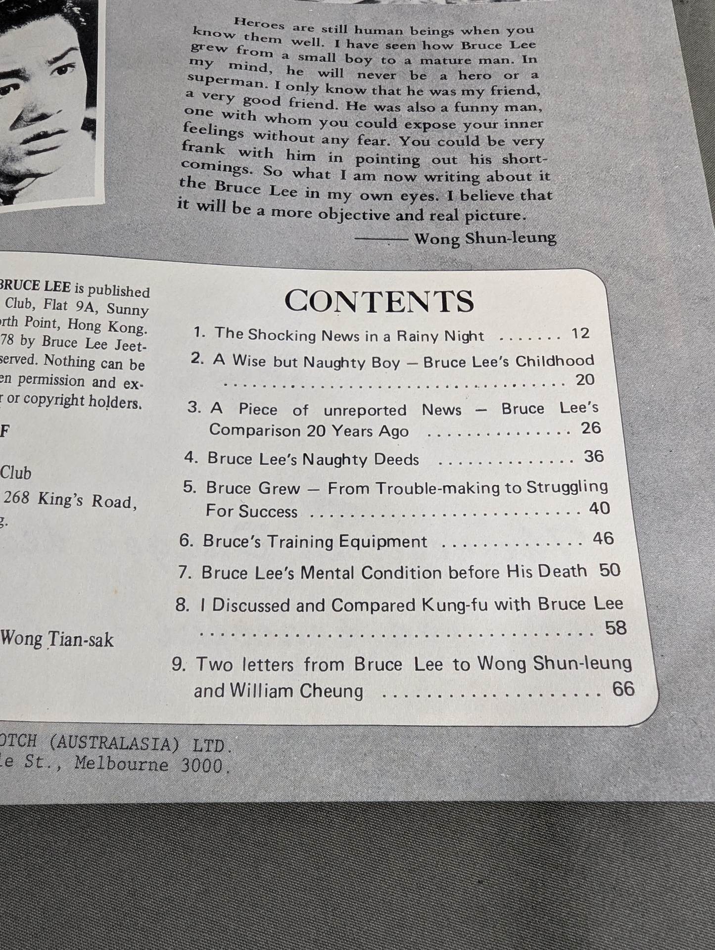 REMINISCENCE OF BRUCE LEE