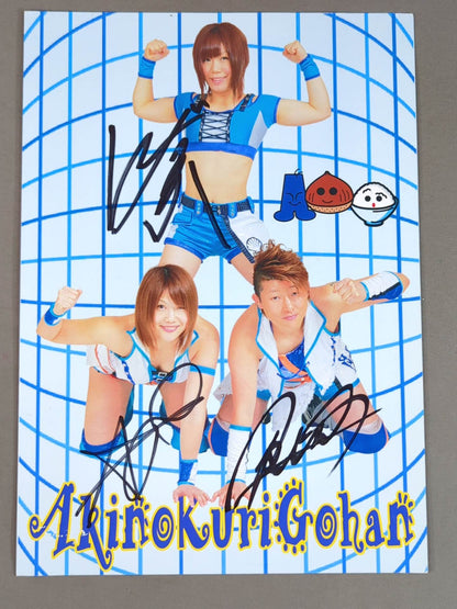 栗原あゆみ＆飯田美花＆AKINO 直筆サイン入り ポートレート