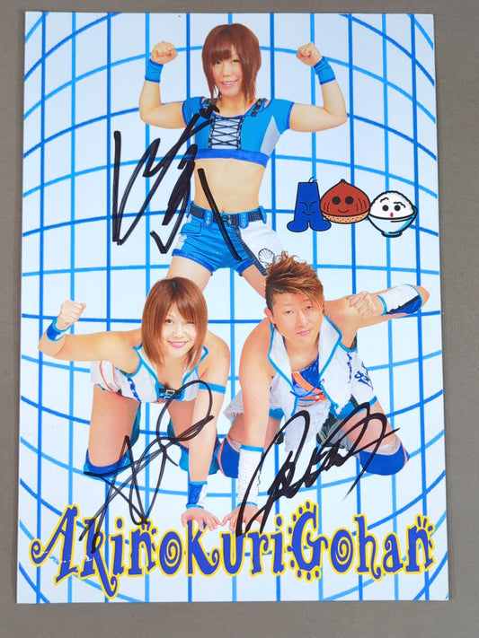 栗原あゆみ＆飯田美花＆AKINO 直筆サイン入り ポートレート