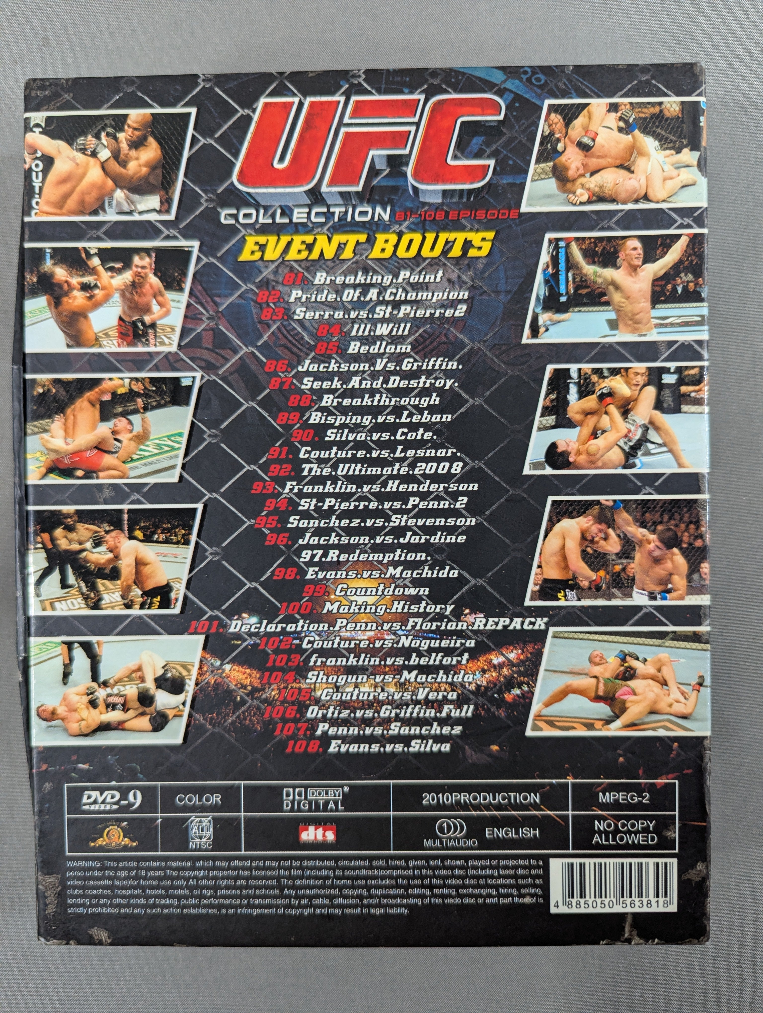 UFC COLLECTION 81-108 EPISODE ☆終極格斗 黒市拳撃☆ – 闘道館