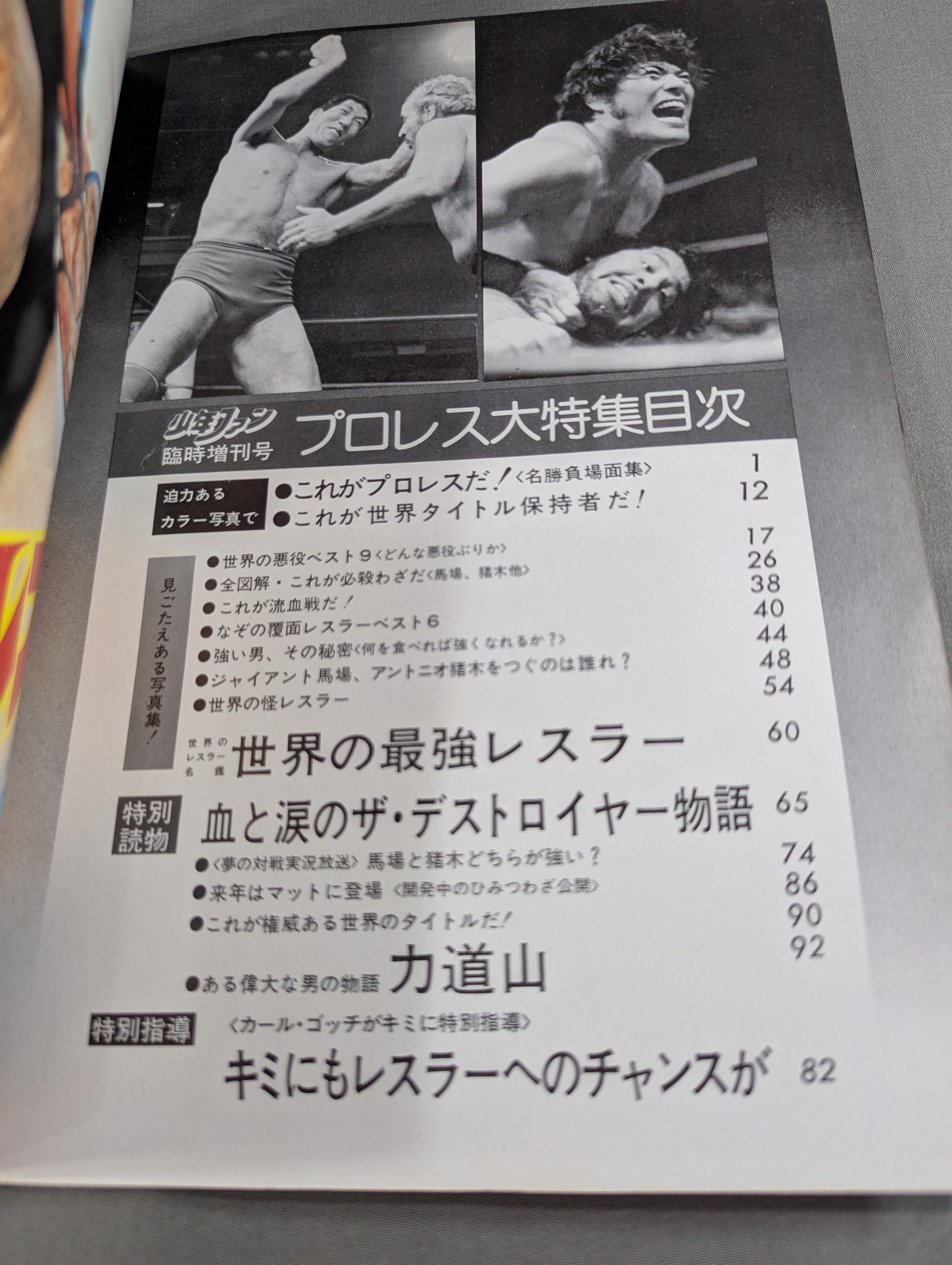 少年ファン臨時増刊号 プロレス大特集!