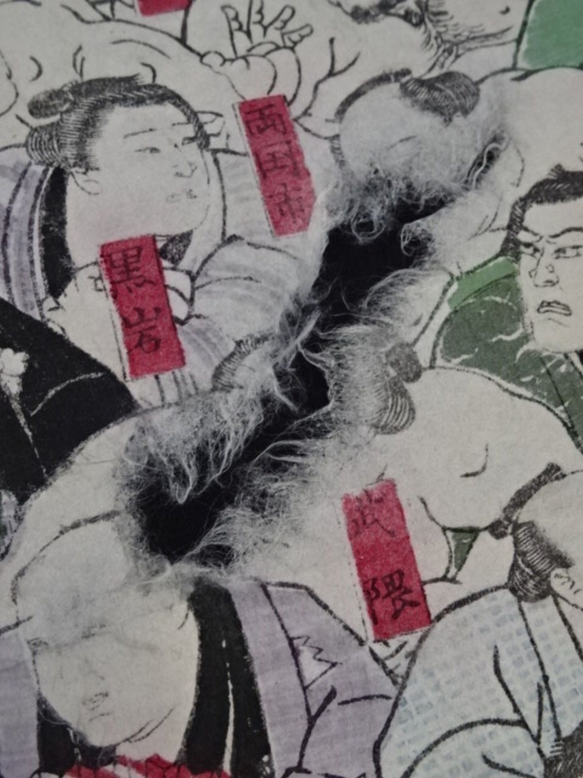 ★ Hachisuka Kunimei Painting ★ Big Japan Grand Sumo Yuriki Sekitori Kagami Sumo Nishiki-e (Set of 3)