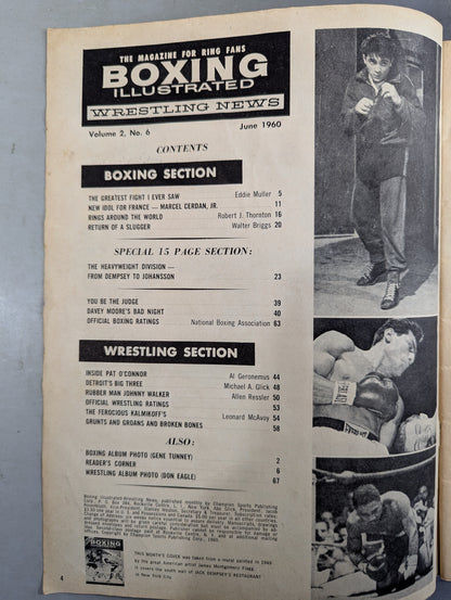 BOXING ILLUSTRATED Wrestling  NEWS 1960-06
