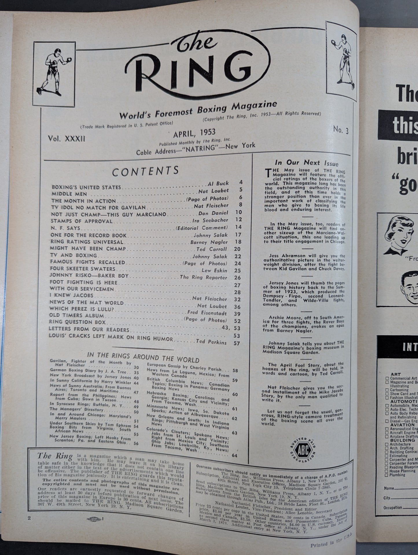 The RING April 1953 issue