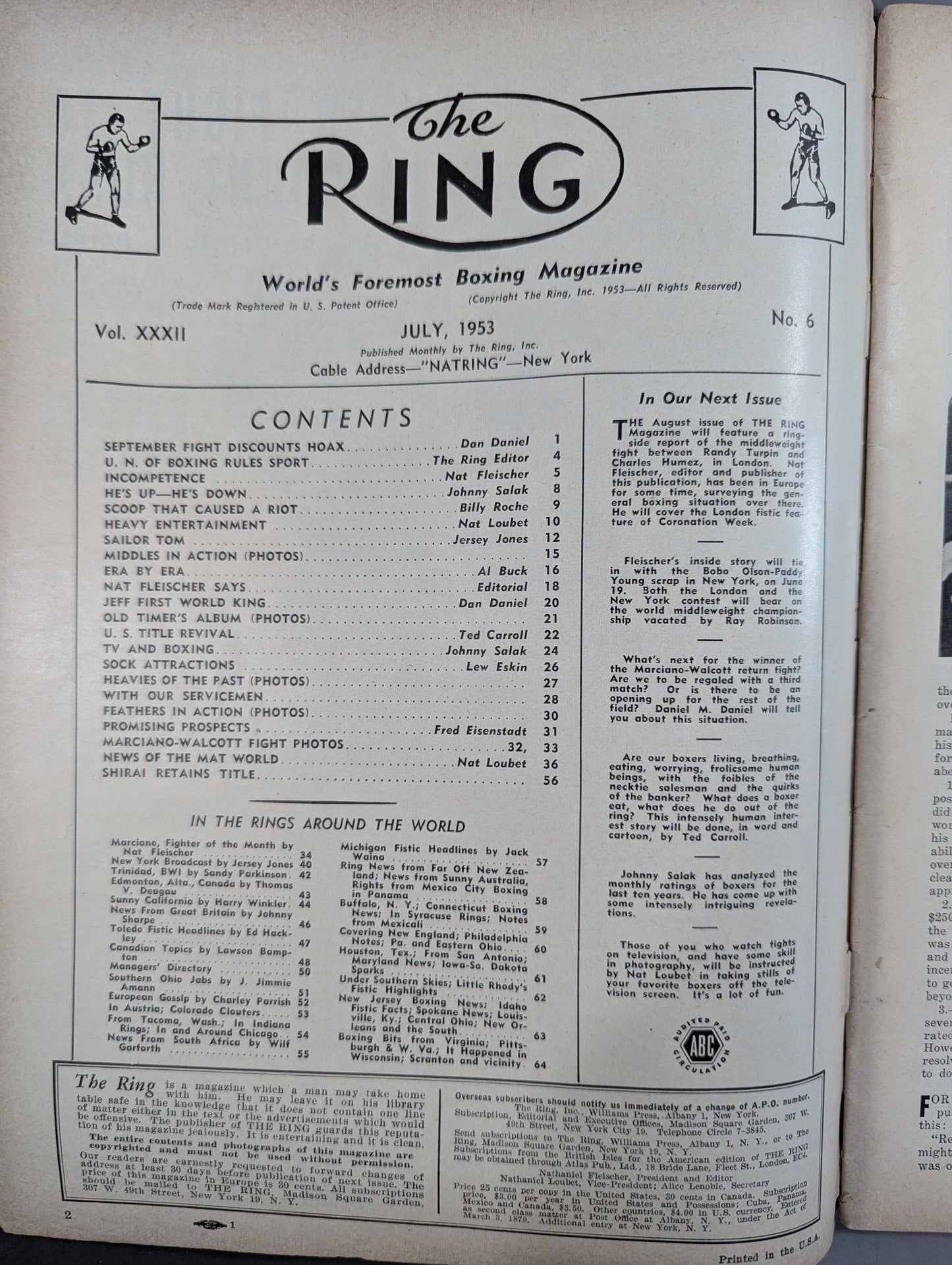 The RING July 1953 issue
