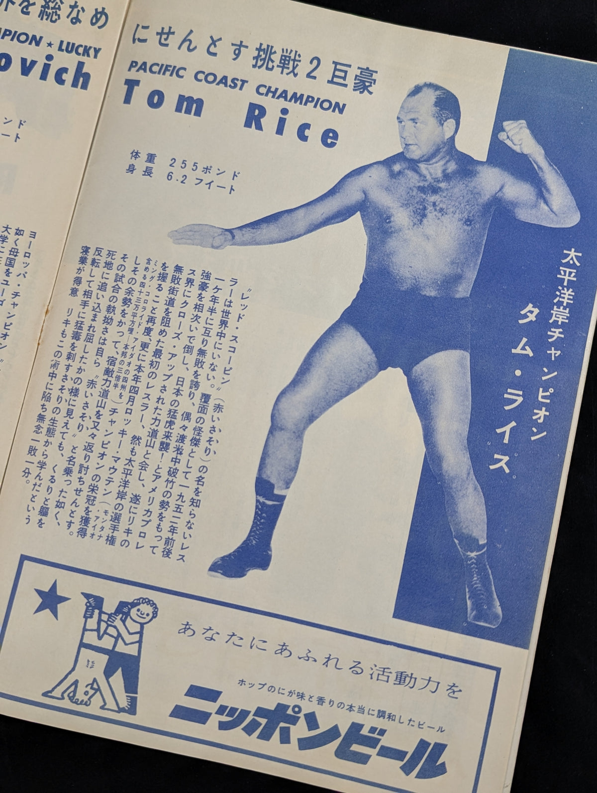 ★ Rikidozan vs. Tam Rice ★ Singles World fighters title challenger decision match