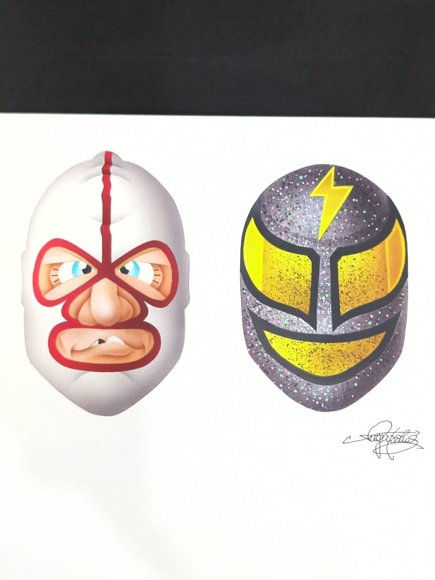 ★ Nagatoshi Sakai original art work ★ "Mask Encyclopedia" Super Legend Mask Man