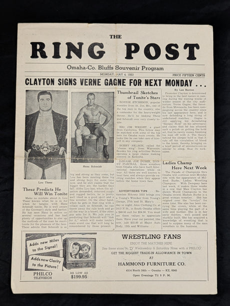 ★テーズvsシュミット NWA戦★ THE RING POST(1953.5.4)