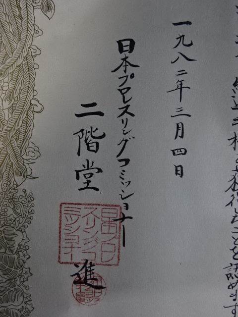 ★ Tiger Mask vs. Steve Wright ★: WWF Junior Heavyweight Championship Fighters Championship Winner Certificate