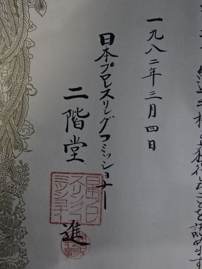 ★ Tiger Mask vs. Steve Wright ★: WWF Junior Heavyweight Championship Fighters Championship Winner Certificate