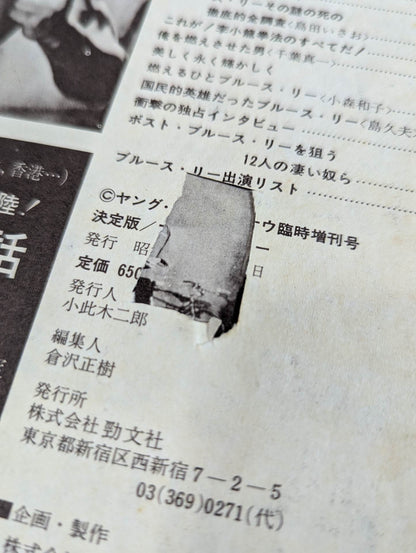 決定版ブルース・リー ヤングアイドルナウ臨時増刊号