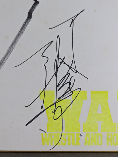 ★WAR Flag Raising 1st Anniversary ★ Tenryu Genichiro & Ashura Hara & Kodo Fuyuki  (WAR only) Shikishi ( Autograph board ) )