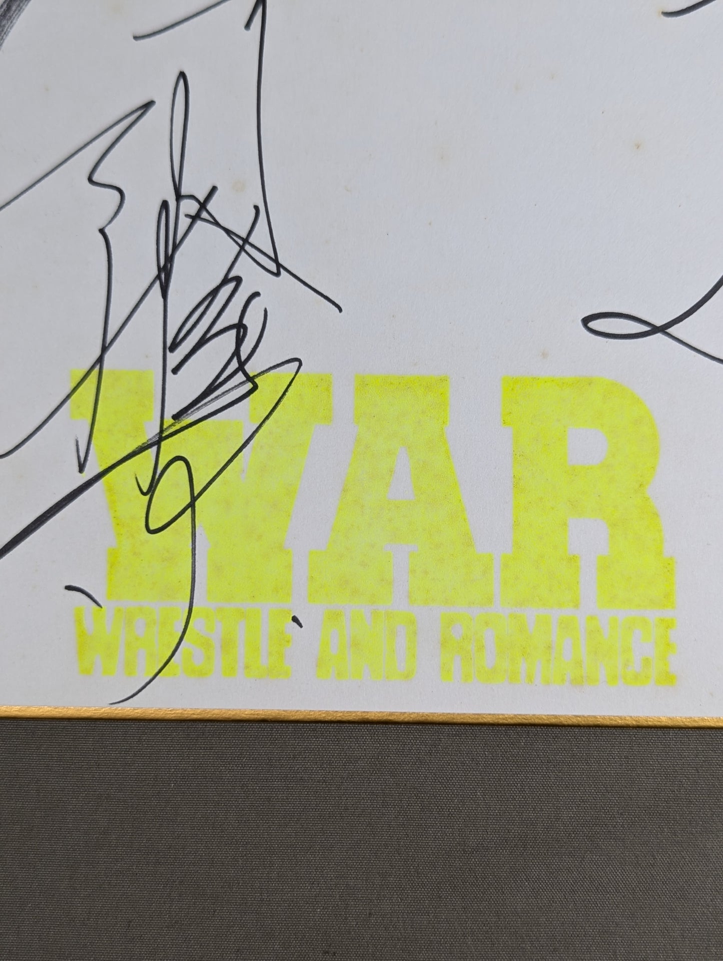 ★WAR Flag Raising 1st Anniversary ★ Tenryu Genichiro & Ashura Hara & Kodo Fuyuki  (WAR only) Shikishi ( Autograph board ) )