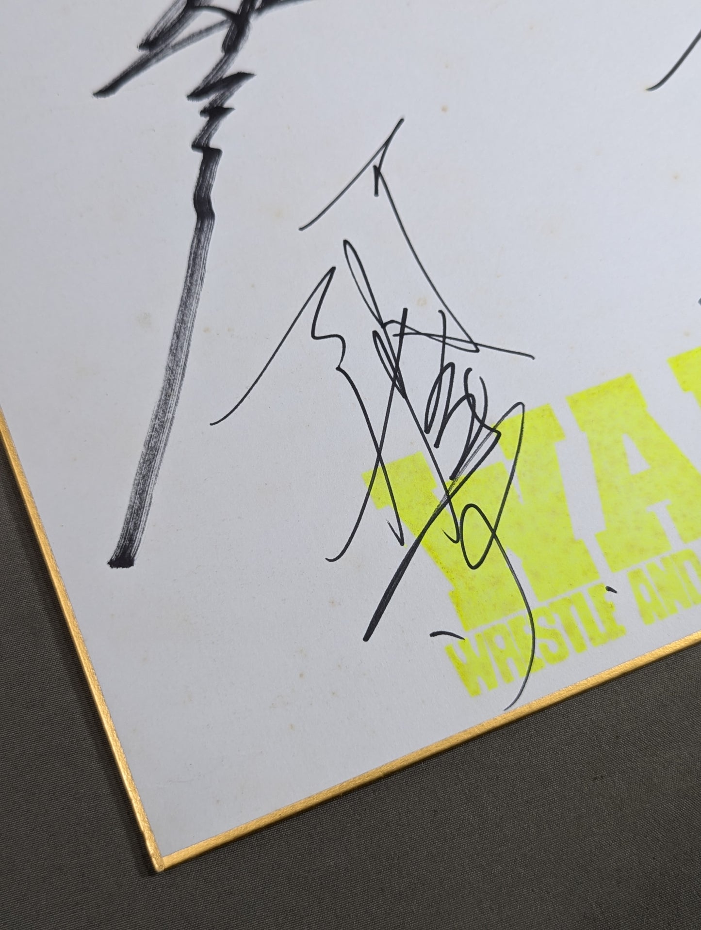 ★WAR Flag Raising 1st Anniversary ★ Tenryu Genichiro & Ashura Hara & Kodo Fuyuki  (WAR only) Shikishi ( Autograph board ) )